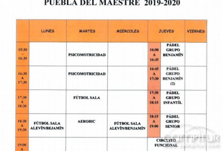 Programación Deportiva de Puebla del Maestre 