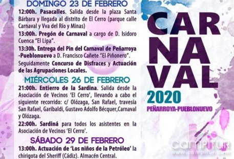 Programación Carnaval 2020 en Peñarroya – Pueblonuevo 