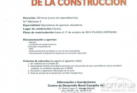 Curso Especialización Tarjeta Profesional de la Construcción “Operadores de Aparatos Elevadores” 