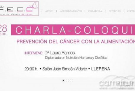 Charla-coloquio “La prevención del cáncer con la alimentación” en Llerena