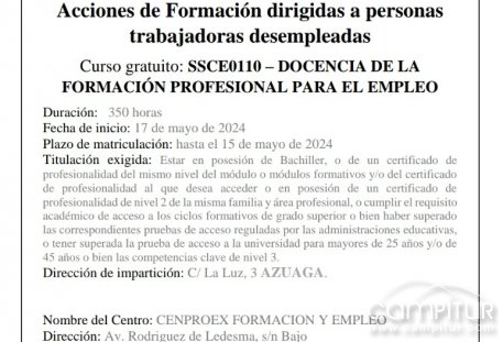 Curso de Formación Profesional para Desempleados en Azuaga