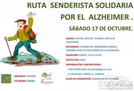 AFENAD organiza una Ruta Solidaria por el Alzheimer 