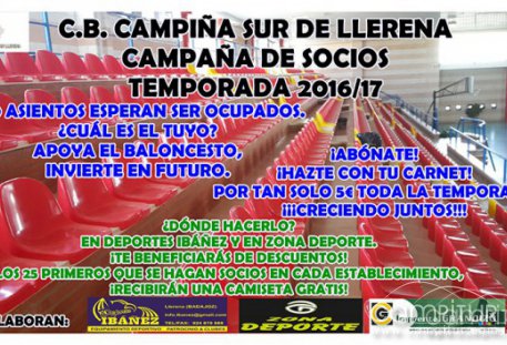 Captación de Socios temporada 2016/17, C.B Campiña Sur Llerena 