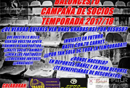C.B. Campiña Sur Llerena: Campaña de Socios Temporada 2017/18 