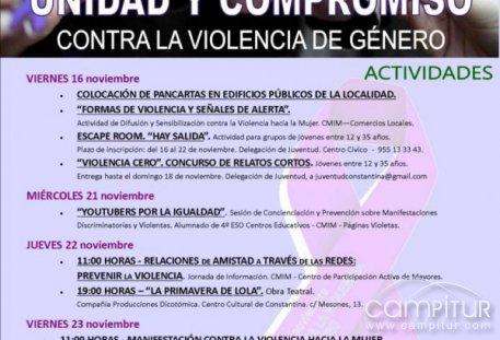 Programa de actos 25 N “Unidos en igualdad, prevenimos la violencia” en Constantina 