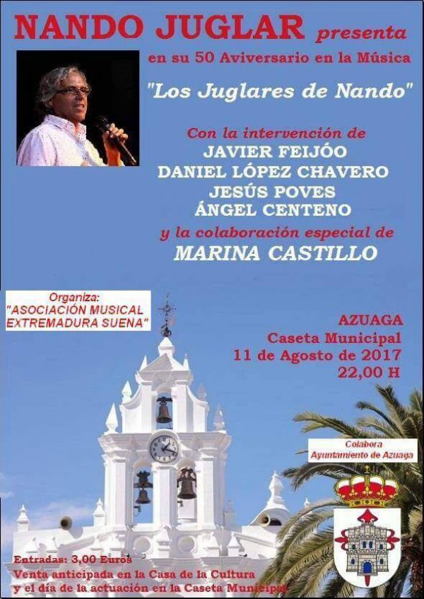 Cartel de “50 años en la trayectoria musical de Nando Juglar” 