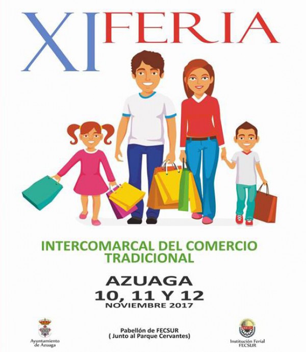 Cartel de XI Feria Intercomarcal del Comercio Tradicional en Azuaga 