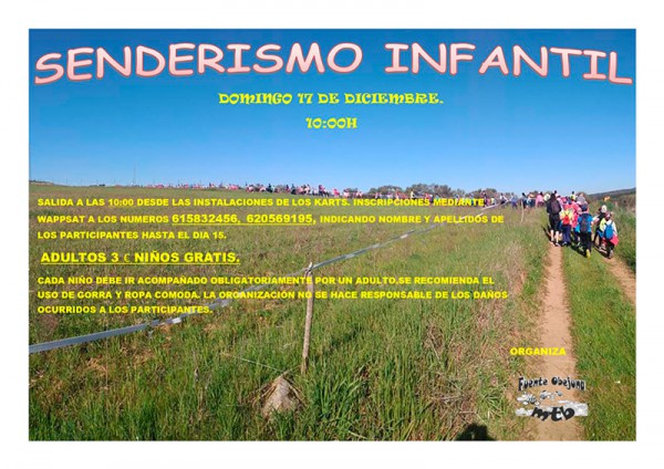Cartel de Senderismo Infantil en Fuente Obejuna 