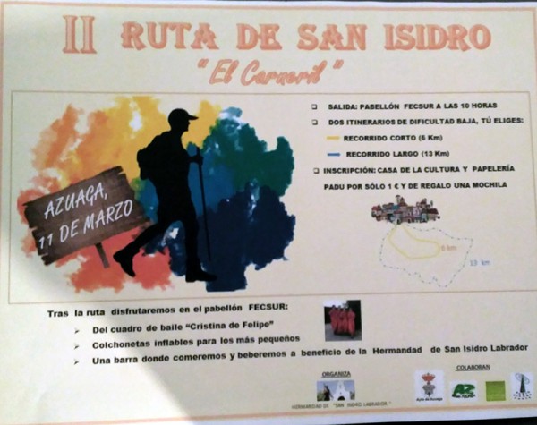 Cartel de II Ruta de San Isidro “El Carneril”