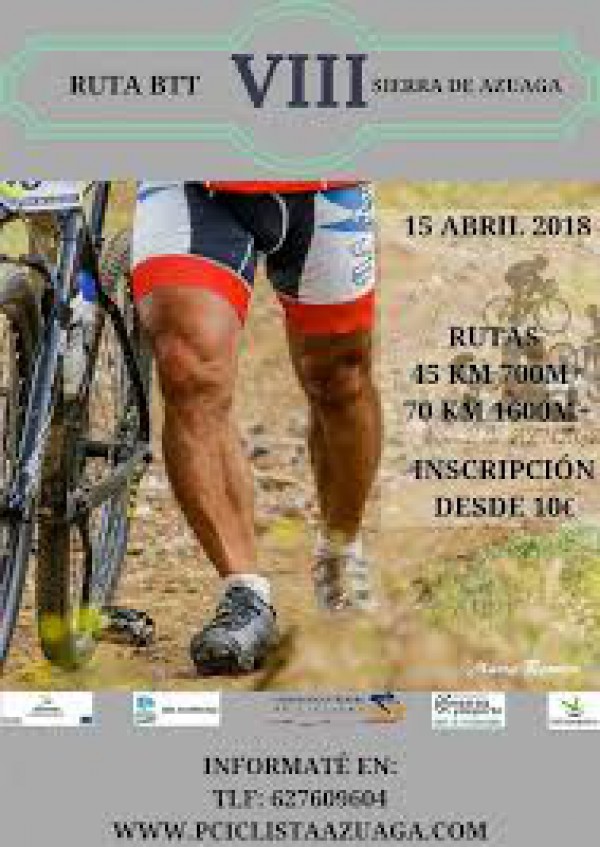 Cartel de VIII Ruta BTT “Sierra de Azuaga 2018” 