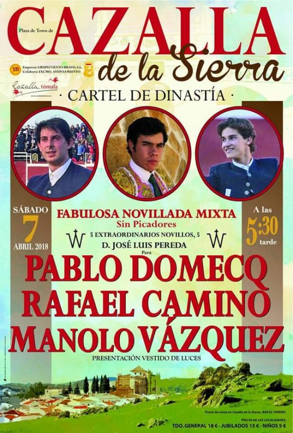 Cartel de Novillada Mixta sin picadores