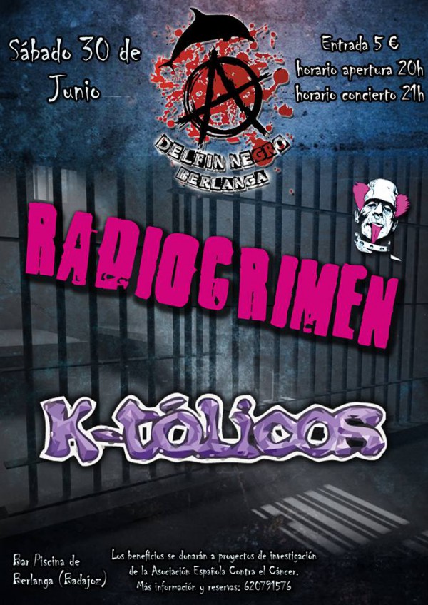 Cartel de Concierto de Radriocrimen y K-tólicos en Berlanga