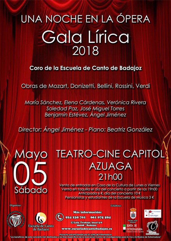 Cartel de Gala Lírica "Una noche en la ópera" 