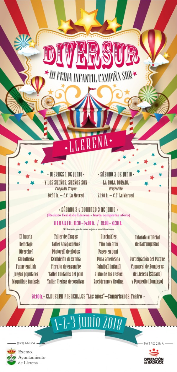 Cartel de Diversur, Feria Infantil de la Campiña Sur en Llerena 