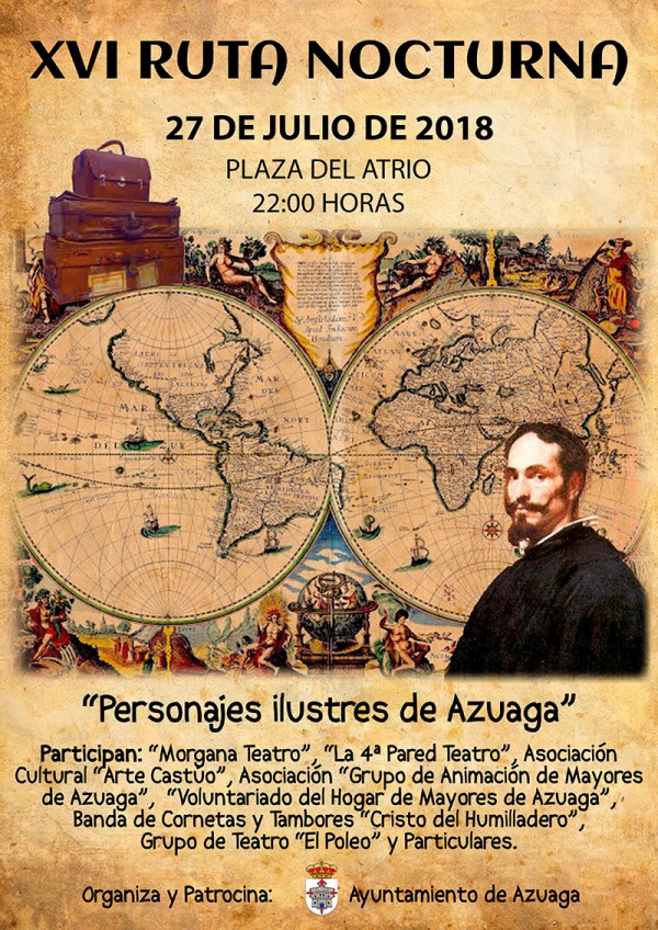 Cartel de XVI Ruta Nocturna “Personajes Ilustres de Azuaga”