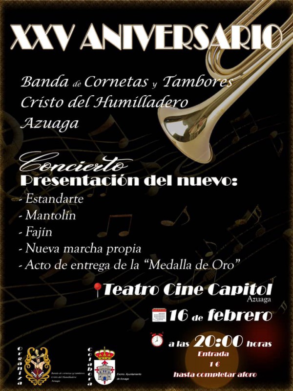 Cartel de XXV Aniversario de la Banda de CC y TT“Cristo del Humilladero”