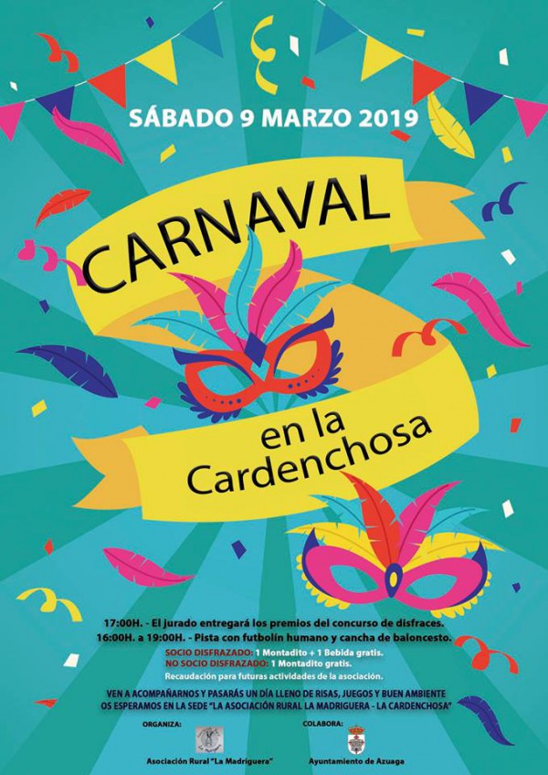 Cartel de Fiesta de Carnaval en La Cardenchosa