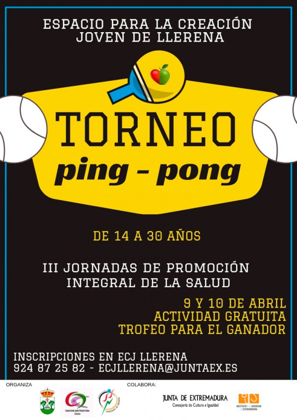 Cartel de Torneo de Ping Pon