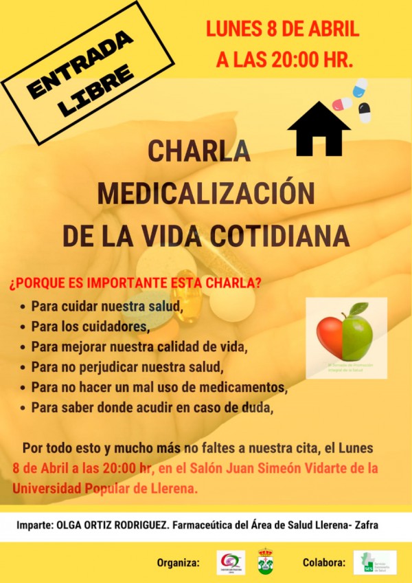 Cartel de Charla “Medicalización de la Vida Cotidiana”