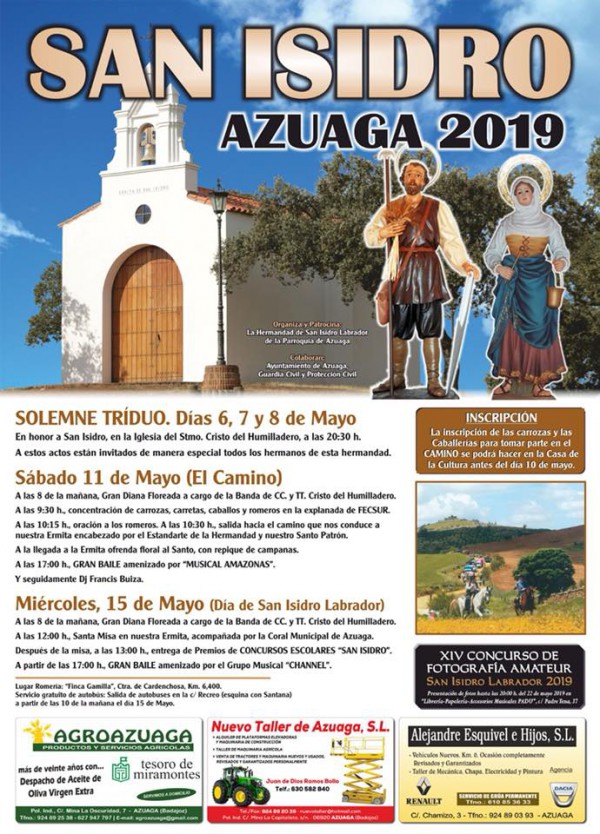Cartel de  San Isidro Labrador en Azuaga