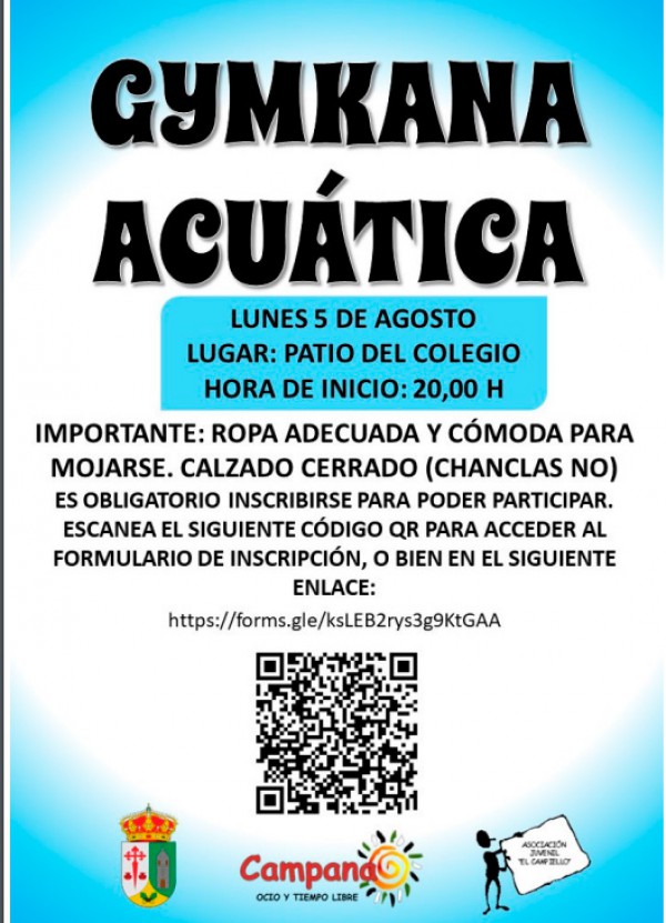Cartel de Gymkana Acuática