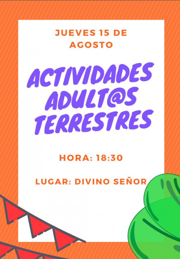 Cartel de Actividades Adultos Terrestres