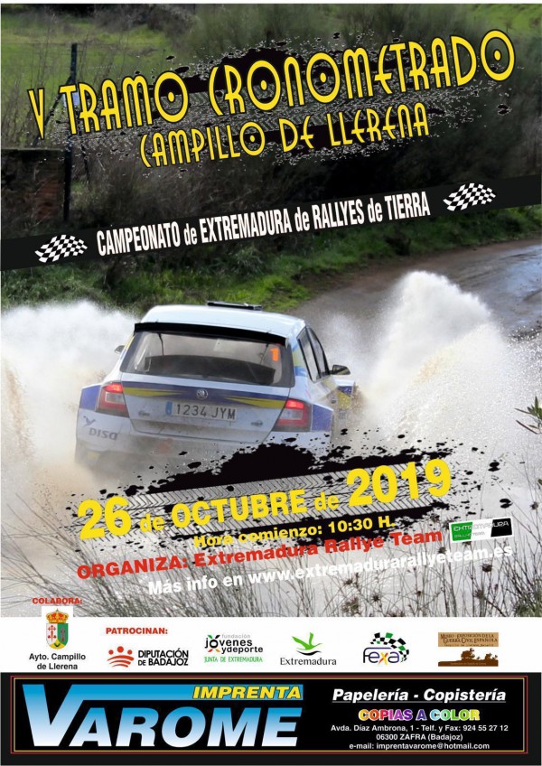 Cartel de Campeonato de Extremadura de Rallyes de Tierra