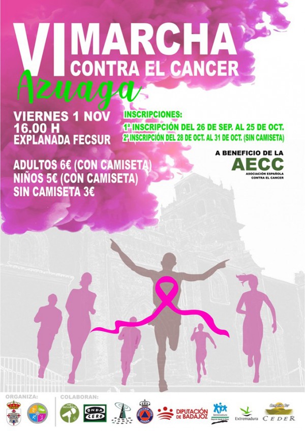 Cartel de VI Marcha Contra el Cáncer en Azuaga