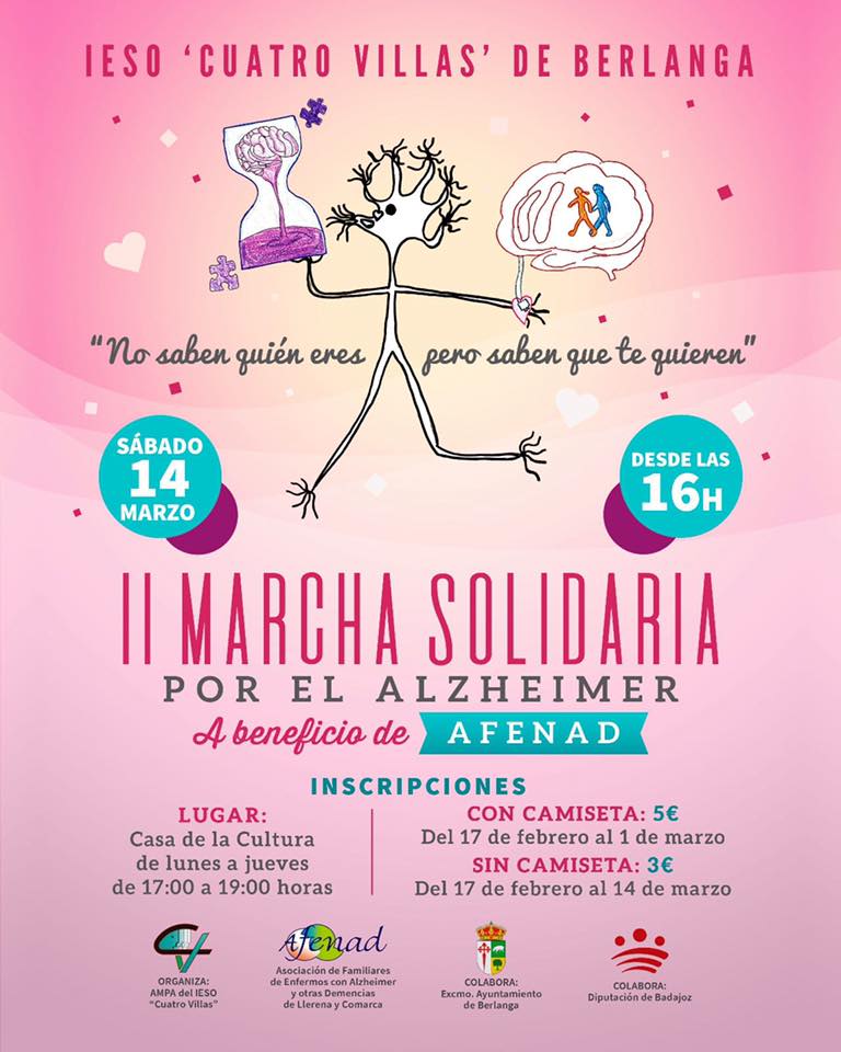 Cartel de II Ruta Solidaria por el Alzheimer en Berlanga 