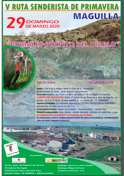 Cartel de V Ruta Senderista de Primavera en Maguilla 