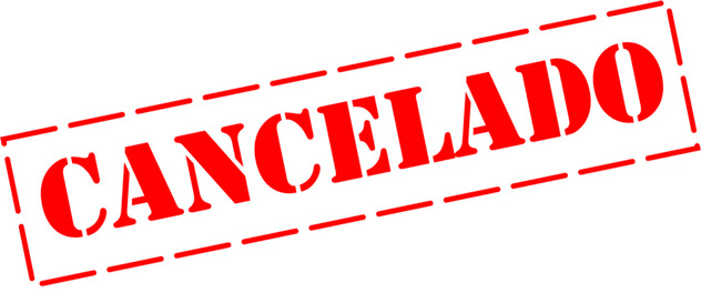 Cartel de CANCELADOS TODOS LOS EVENTOS 