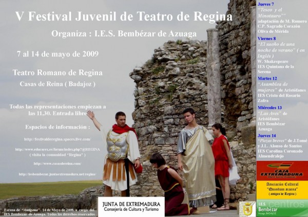 Cartel de V Festival Juvenil de Teatro de Regina 