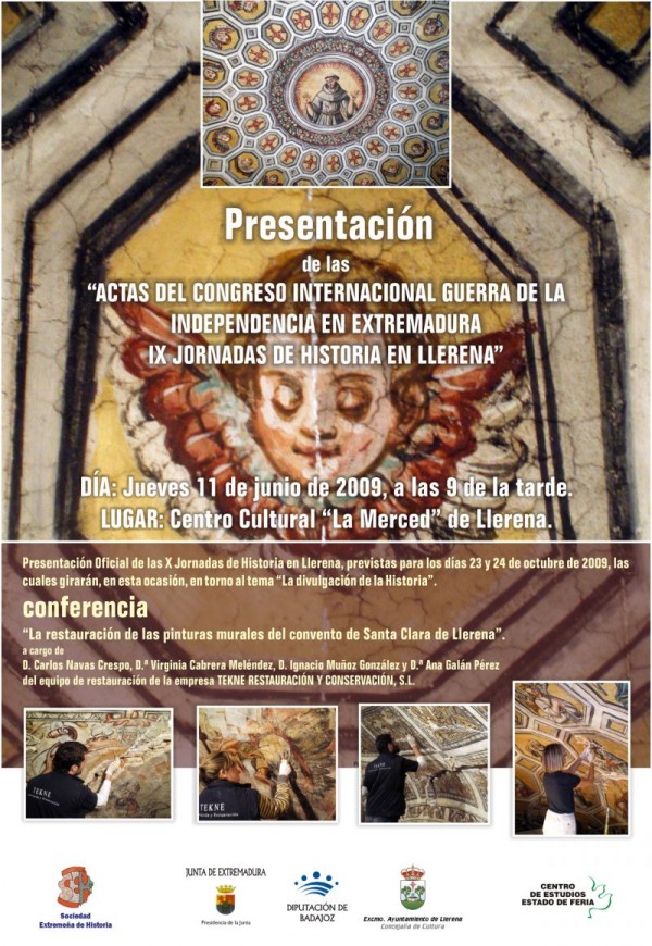 Cartel de Presentación de las actas de las IX Jornadas de Historia 