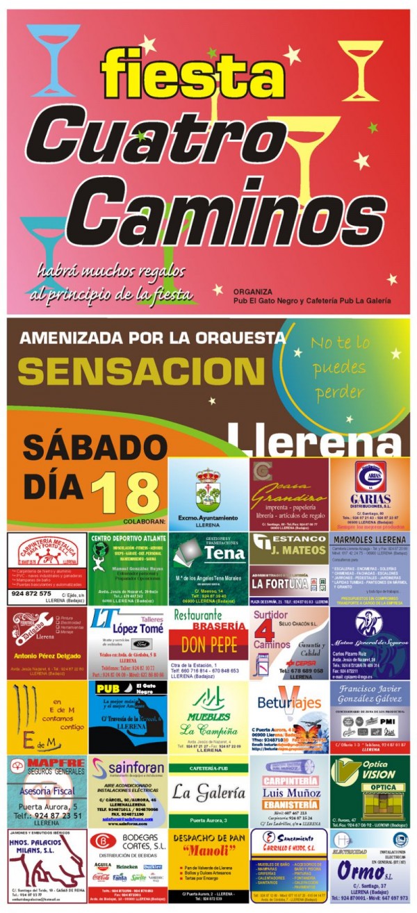 Cartel de Fiesta Cuatro Caminos 