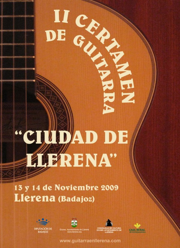 Cartel de II Certamen de Guitarra Ciudad de Llerena 