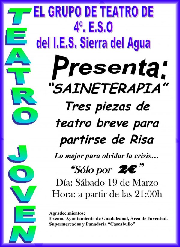 Cartel de Teatro – Saineterapia 