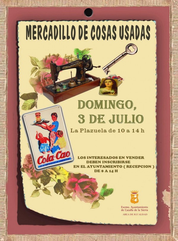 Cartel de Mercadillo de Cosas Usadas 