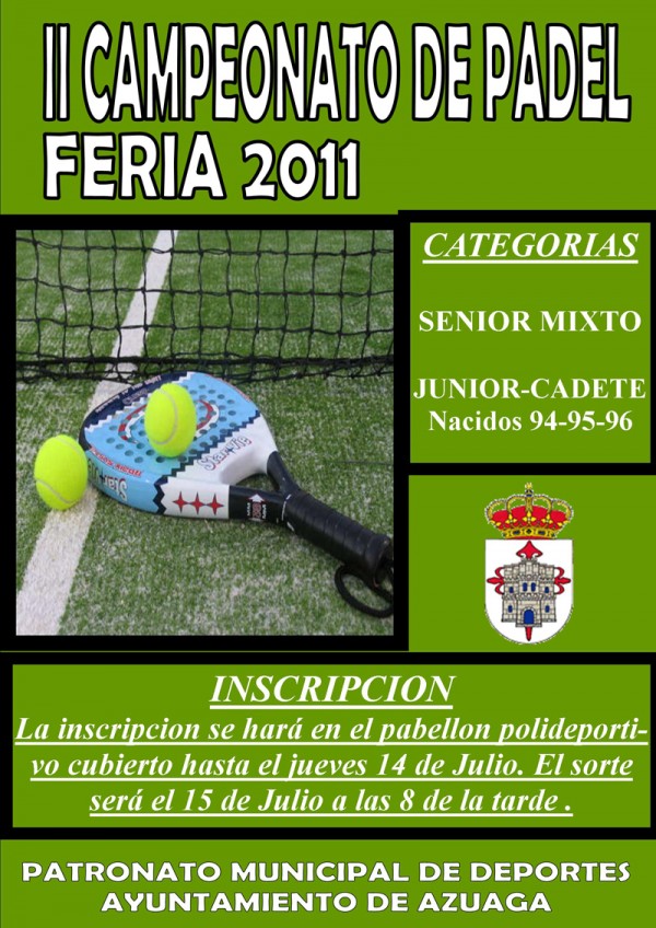 Cartel de Final II Campeonato de Pádel Feria 2011