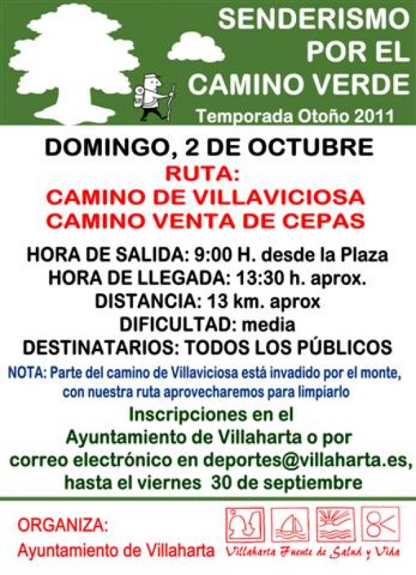 Cartel de Senderismo por el Camino Verde 
