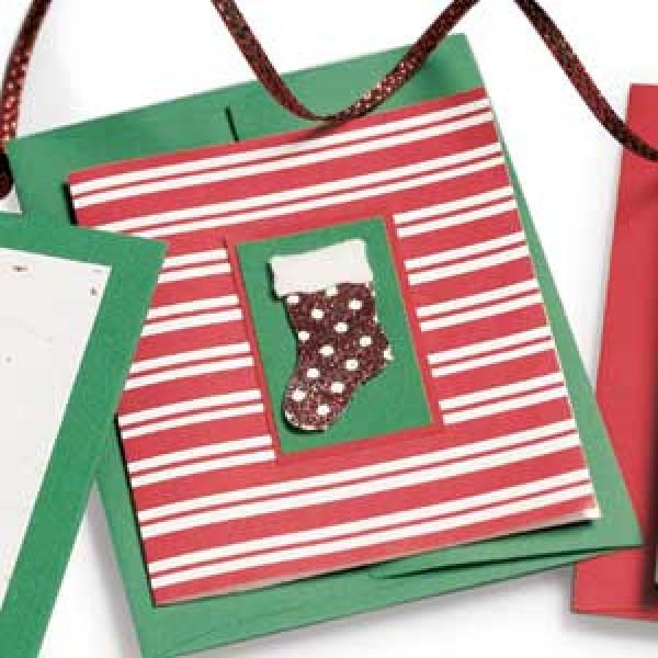 Cartel de Taller Tarjetas de Navidad y de un Árbol