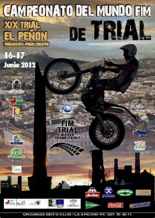 Cartel de Campeonato del Mundo FIM de Trial. XIX Trial “El Peñón” 