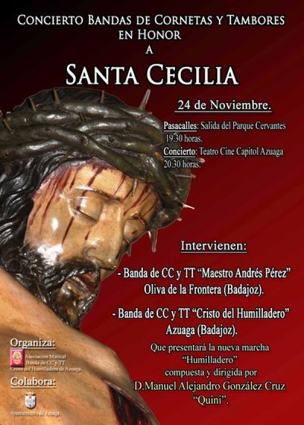 Cartel de Concierto de Bandas de Cornetas y Tambores en Azuaga 