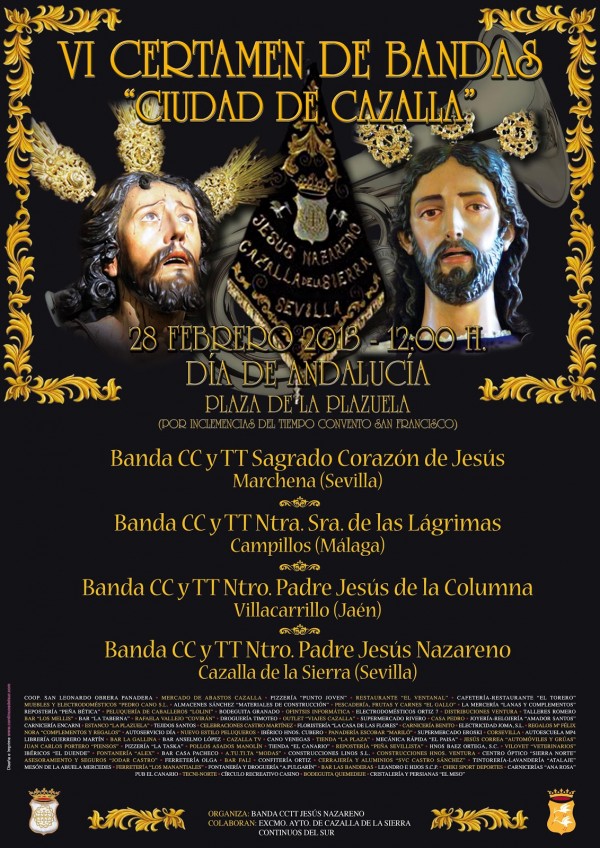 Cartel de  VI Certamen de Bandas Ciudad de Cazalla