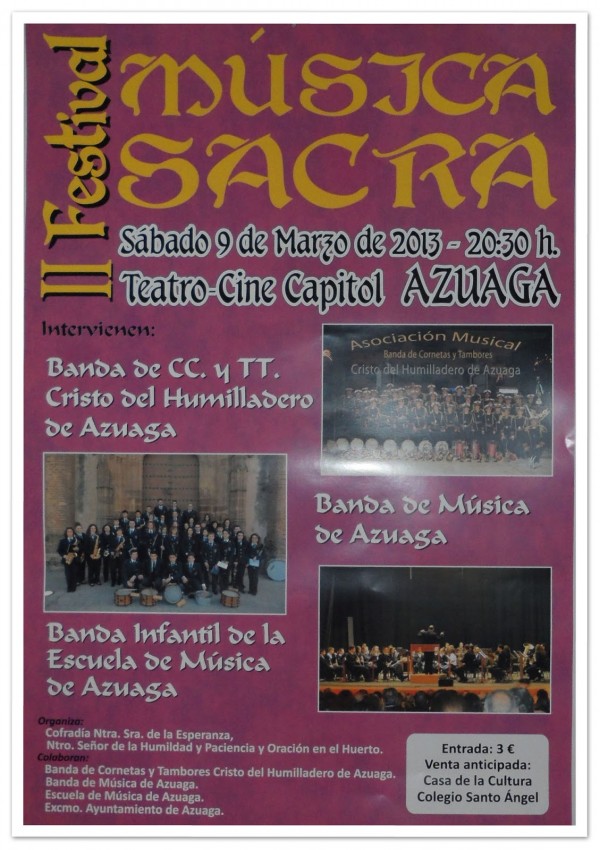 Cartel de II Festival de Música Sacra