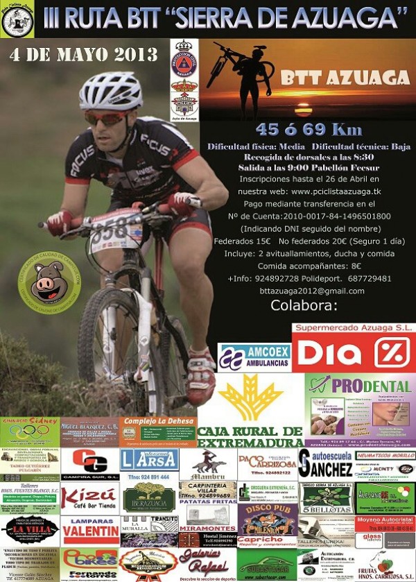 Cartel de III Ruta BTT Sierra de Azuaga