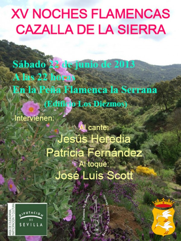 Cartel de XV Noches Flamencas en Cazalla de la Sierra 