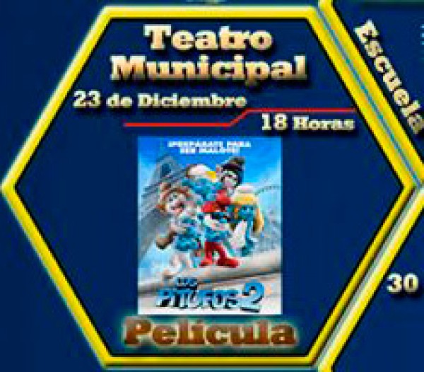Cartel de Cine Los Pitufos 2 en Fuente Obejuna