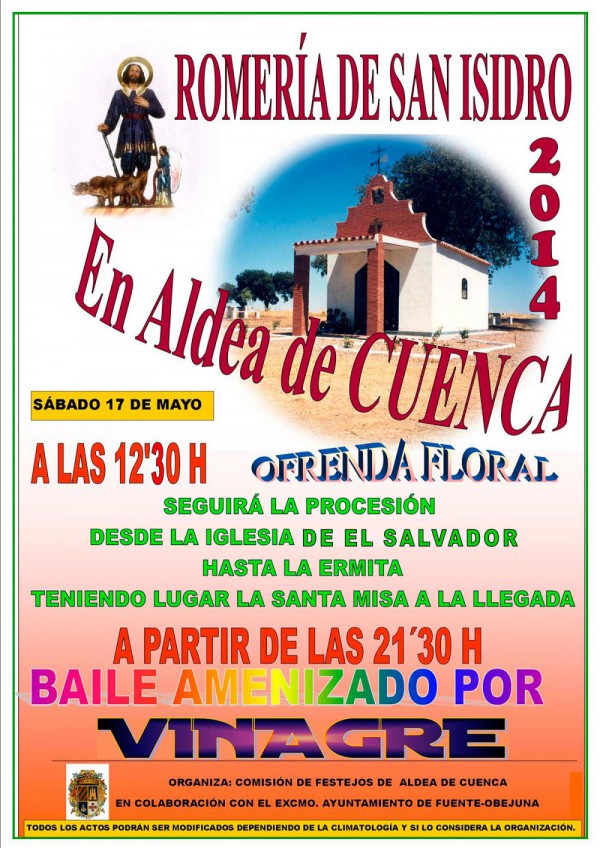Cartel de Romería de San Isidro en Aldea de Cuenca