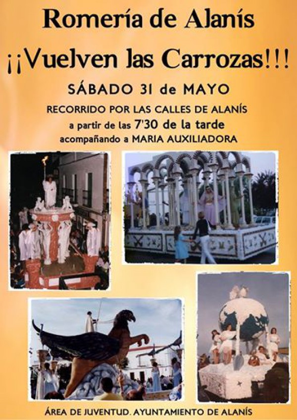 Cartel de Romería Mª Auxiliadora en Alanís 