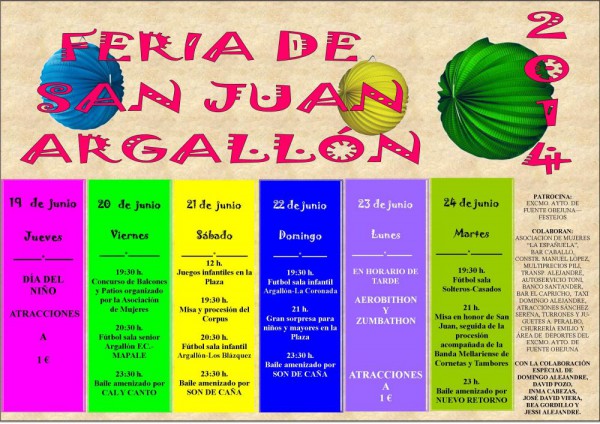 Cartel de Feria de San Juan en Argallón